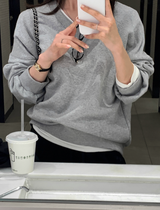 [Lè made] リメイドエブリーVネックスウェットシャツ