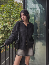 Prague wool hair cardigan