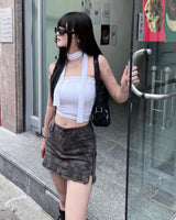 :Slim fit tube top muffler set(2color)