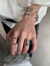 Piercing 2layered silver ring