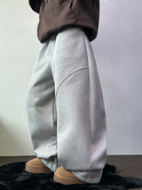 FLEECE-PICKABLE❤HARDY CIRCLE LINE BALLOON LONG SWEAT PANTS🤎🩶🖤3COLOR