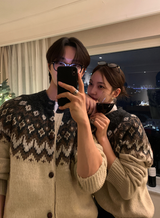 Sharp Uncle Wood Nordic Vintage Round Knit Cardigan