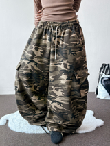 ピラ ミリタリー カモ カーゴ バルーン パンツ 2カラー