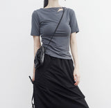 Riffen reverse slit T-shirt