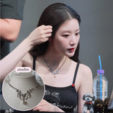 [IDLE Shuhua Necklace] Love Goth Bat Chain Semi Choker Necklace