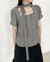 newdili scarf texture blouse