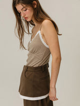 LACE WAVE SLEEVELESS / BEIGE