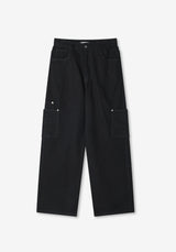 AD Layered Pocket Cotton Wide Pants