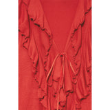HIPPIE RUFFLE CARDIGAN_RED