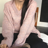 ワンアルパカウールボカシVネックニット