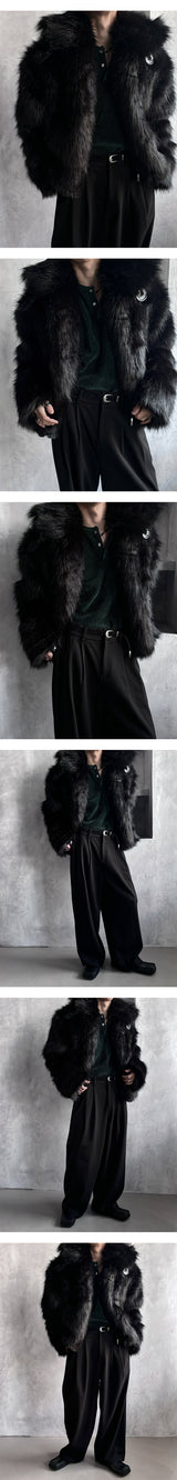[F/W] Black western fur jacket