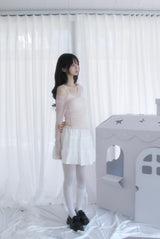 See-through layered lovely t-shirt