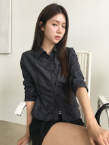 Opal shirring check shirt