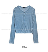 Sorbet Summer シースルーリブカーディガン