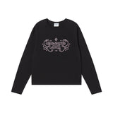 25FW WOMAN プリンセスフォント長袖Tシャツ ブラック