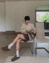 Enfree ドローイングクロップシャツ