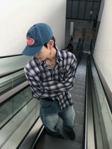 Typing Lettering Snap Denim Pants 2C