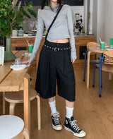 ポリストライプバミューダスラックス (+Belt Set)
