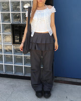 Pleated wrap pants set