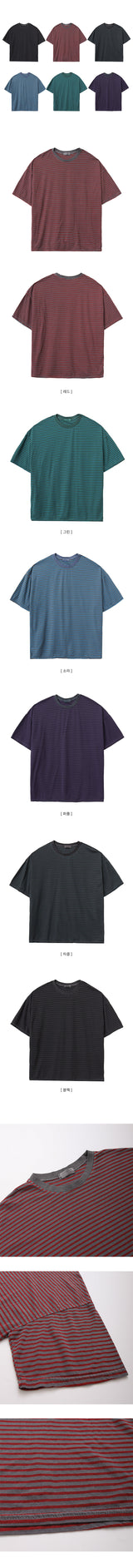 ロットカラーピグメントオーバーフィットダンガラ半袖Tシャツ