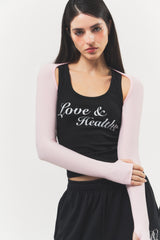 Love & Healthy ロゴノースリーブトップ Black