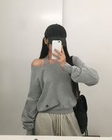 [ORIGINAL] Mellow U-Neck Long Sleeve Knit