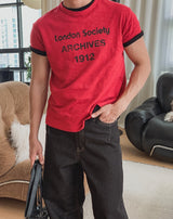 Saier Vintage Lettering Short Sleeve T-shirt
