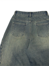 Teen Zanstripe washing denim wide pants [Long & Short]