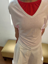 sheer v-neck tee
