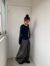 ポコルピンタックコットンワイドバルーンパンツ