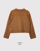 #Suede Collar Crop Jacket (3color)