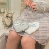 Ribbon Heart Bag _ Sliver