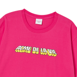 25SS 3D カートゥーンロゴショートスリーブTシャツ ホットピンク