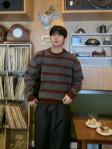 Cozy stripe brush knit
