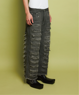 DYEING RIPPED BOOT CUT PANTS