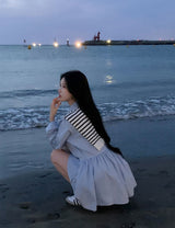 [BELLIDE MADE] FLARE SHIRT ONE PIECE