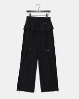 Corit keyring layered nylon two-way banding wide long pants