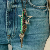 Logo Key Star Pick Neon Beads Keyring