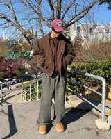 メイカーゴ ワイドコーデュロイパンツ (カーキ)
