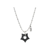 gleaming little star necklace [black pearl]