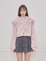 Bebe sailor fur jacket (Pink)