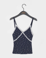 Lilfue Flower lace cropped sleeveless