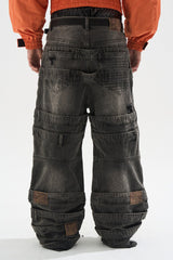 Washed Grey Baggy Jeans