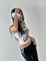 Fury Lettering Ribbon Lace Sleeveless