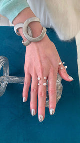 Pearl piercing 2layered ring