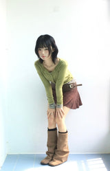 Hazel unbalanced checkered skirt