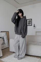 High-neck cut-off hood zip-up