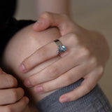 Grey moonstone bold ring