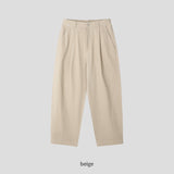 A-line Curved Wide Cotton Pants 3COLOR