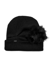  FLUFFY FORM BEANIE . BLACK